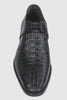 Men’s Black Genuine Full Crocodile Leather Lace-Up Dress Shoes