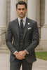 Mens 2 button Gangster Pinstripe Suit in Black & White