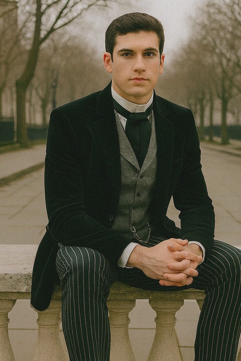Black Velvet Roderick Smoking Jacket – Elegant Men's Wear