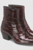 Los Altos Men’s Burgundy Genuine Eel Skin Leather Ankle Boots