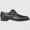 Men's Cratos Genuine Crocodile Black Derby Shoes By Mezlan Made In Spain Brand