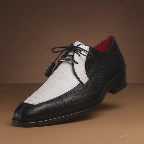 Marco Di Milano Andretti Black/White Ostrich Leg Shoes
