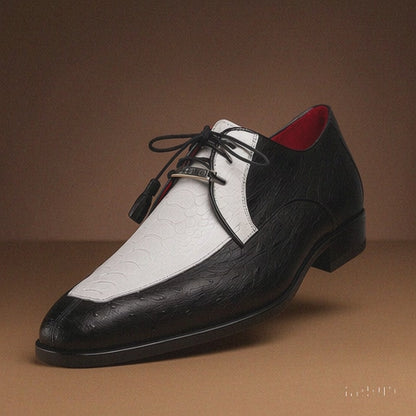 Marco Di Milano Andretti Black/White Ostrich Leg Shoes
