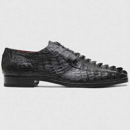 Marco Di Milano Cancun Black Caiman Crocodile Derby Shoes