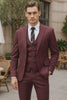 Mens Vested Gangster Pinstripe 1920's Suit in Burgundy