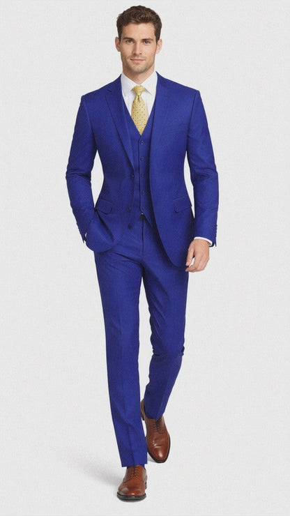 Mens Tiglio French Blue Suit – Stylish Blue Suit for Wedding, Business and Formal Wear