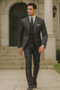 Mens 2 button Gangster Pinstripe Suit in Black & White