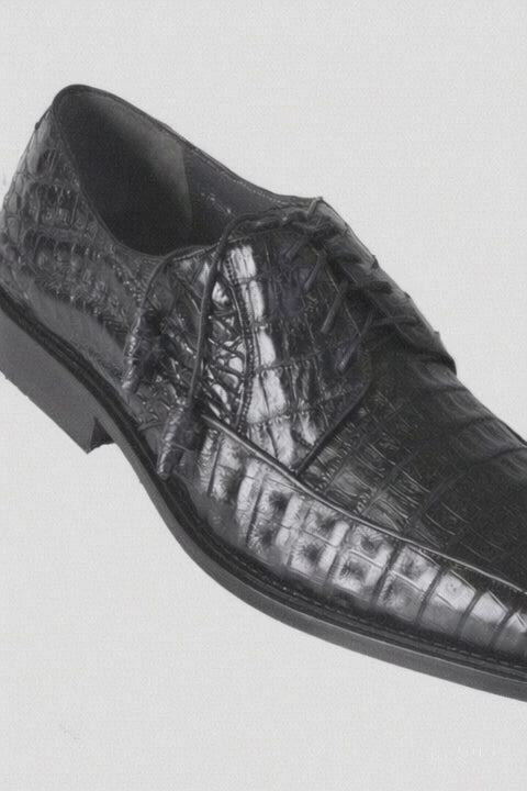 Los Altos Black Crocodile Bike Toe Shoes