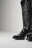 Los Altos Boots - Mens Dress Cowboy Boot - Low Priced Black Eel Skin R-Toe Western Boots- in Black