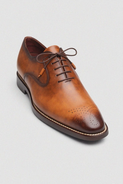 Mezlan Coventry Cognac Italian Calfskin Leather Oxford