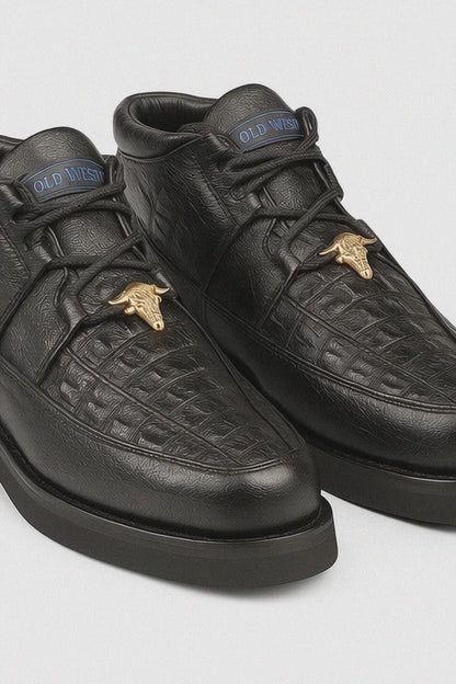 Men's Wild West Boots Caiman and Smooth Ostrich Skin Shoe 2ZA052805