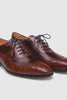 Mens Mezlan Getty Ostrich Wingtip Dress Shoe in Cognac