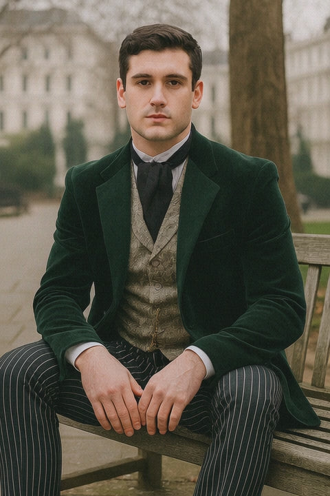 Emerald Velvet Roderick Smoking Jacket – Luxurious Men's Wear