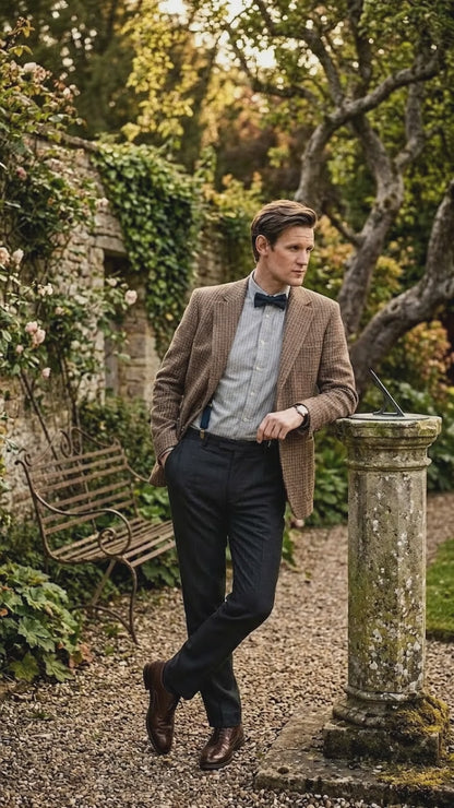 Men’s Brown Tweed Blazer Matt Smith Inspired Jacket – Classic Vintage Style Casual Formal Blazer, Smart Office Party Wear