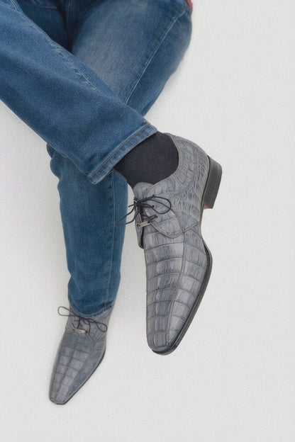 Marco Milano Exotic  Shoes  Grey Hornback  Dress Shoe Cancun