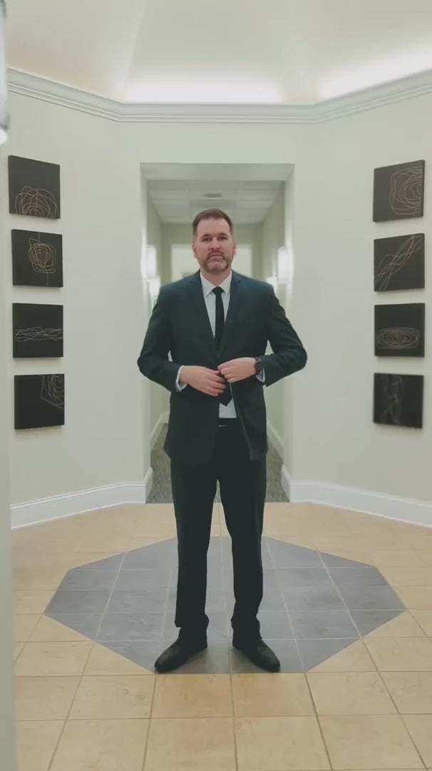 Men's Basic 2 Button Slim Fit Wedding Hunter Green Suit