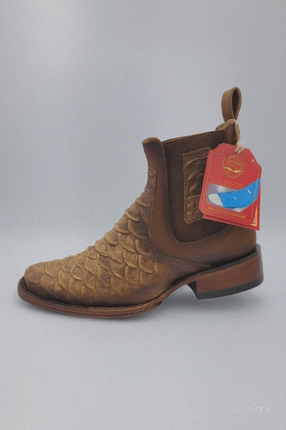 Square Toe Ankle Boots Python Print Oryx
