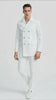 Men’s White Double-Breasted Peacoat Jacket – Classic Stylish Outerwear Wool Fabric Slim Fitted