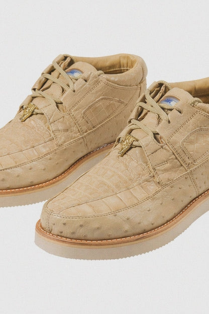 Men's Wild West Boots Caiman and Ostrich Skin Shoe 2ZA050211