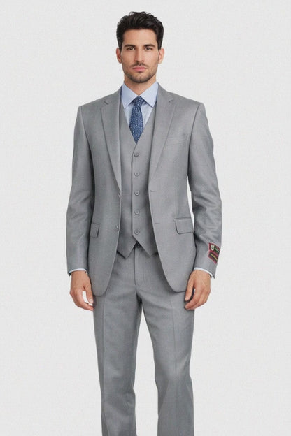 Giorgio Fiorelli Grey Two-Button Suit + Vest
