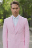 Mens Pink Pinstripe Vested Summer Seersucker Suit