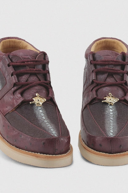 Los Altos Casual Burgundy Genuine Stingray / Ostrich Shoes