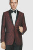 Shawl Jacquard Tuxedo by Giorgio Fiorelli in Burgundy, Gray