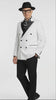 Men’s White and Black Double-Breasted Tuxedo – Modern Slim Fit Formal Suit for Weddings, Parties, and Special Occasions