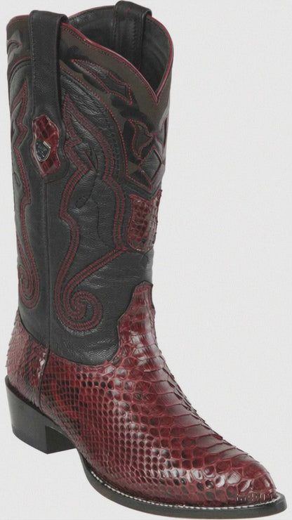 Mens Wild West Python Skin J-Toe Boots