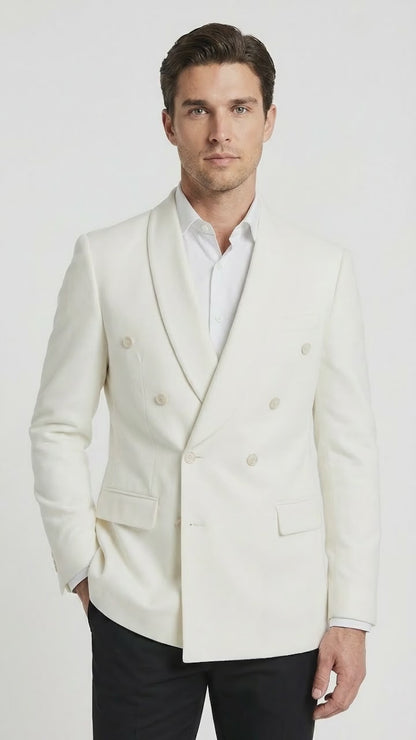 Mens Ivory Dinner Jacket Blazer – Elegant Ivory Cream Off White Formal Blazer Wedding Tuxedo Jacket Evening Wear