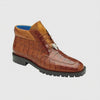 Belvedere Gallardo Men's Shoes Antique Sport Brown Exotic Caiman Crocodile Derby Split-toe Boots