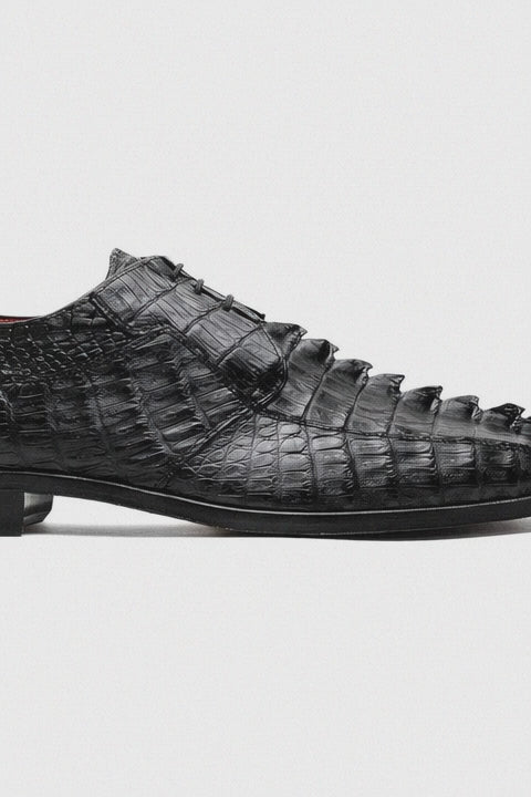 Marco Di Milano Cancun Black Caiman Crocodile Derby