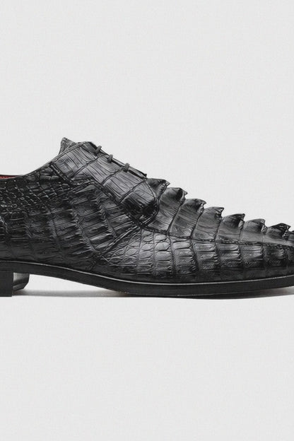 Marco Di Milano Cancun Black Caiman Crocodile Derby