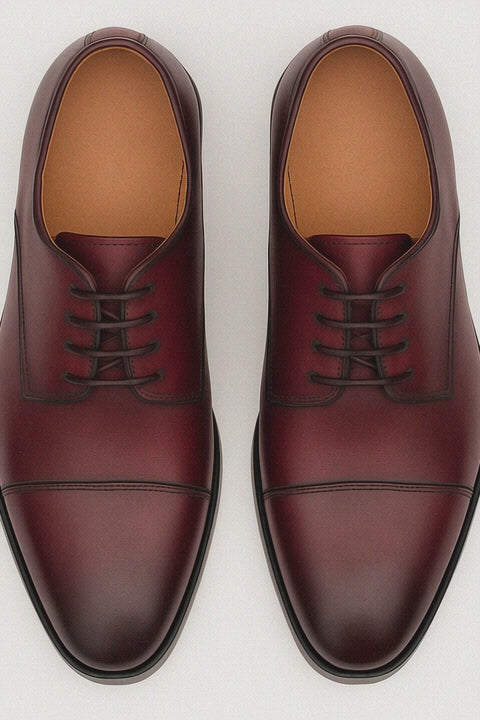 Mens Mezlan Republic Calfskin Cap Toe Blucher Dress Shoe in Tan