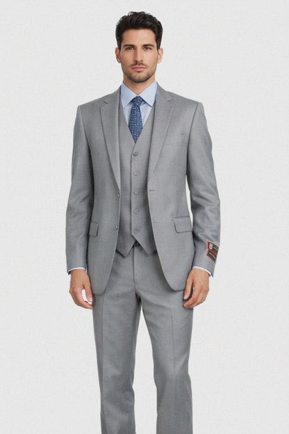 Giorgio Fiorelli Grey Two-Button Suit + Vest