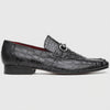 Marco Di Milano Landro Shoes Black Exotic Crocodile Horsebit Loafers