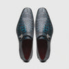 Marco Di Milano Toluca Men's Shoes BlackBlue Exotic Crocodile & Lizard Monk Strap