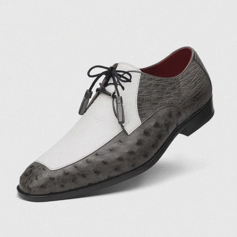 Marco Di Milano Andretti White / Grey Ostrich Leg Shoes