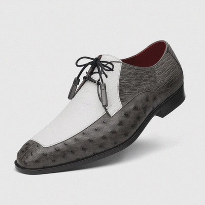 Marco Di Milano Andretti White / Grey Ostrich Leg Shoes