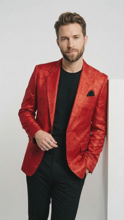 Men’s Red Casino Movie Inspired Blazer, Robert De Niro Style Formal Party Jacket