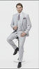 Men’s Very Light Gray Three-Piece  Wedding Suit 2 Buttons Modern or Slim Fit  Ash Bone Color Steel Grey