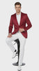Premium Men's Burgundy  Satin Slim Fit Blazer – Elegant Party & Wedding Suit Jacket in Maroon Wine Color