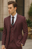 Mens Vested Gangster Pinstripe 1920's Suit in Burgundy