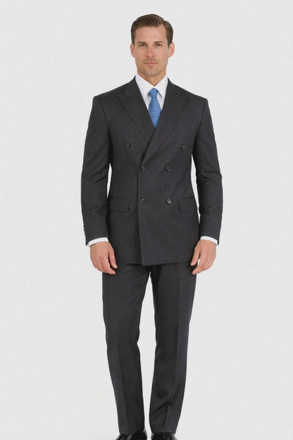 Double-Breast Suit, Black, Navy or Gray Colors by Giorgio Fiorelli