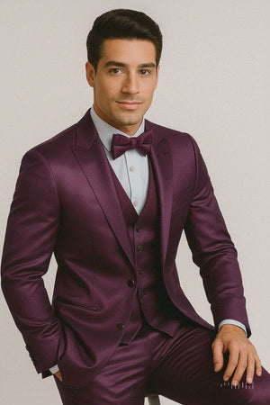 Elite purple Satin Suit – Wedding -Prom