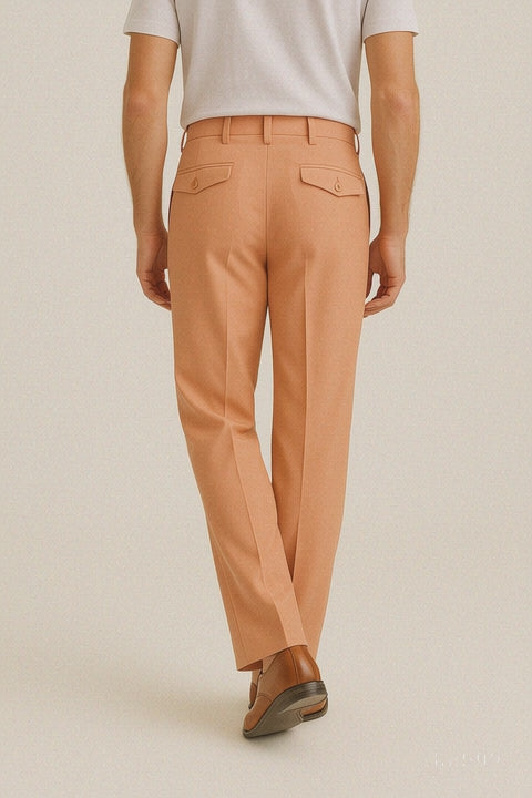 Tiglio Luxe Creamsicle Semi-Wide Leg Wool Marbella Dress Pants TL4013
