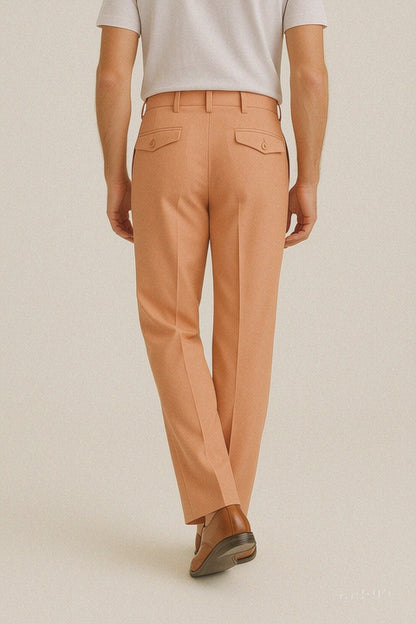 Tiglio Luxe Creamsicle Semi-Wide Leg Wool Marbella Dress Pants TL4013