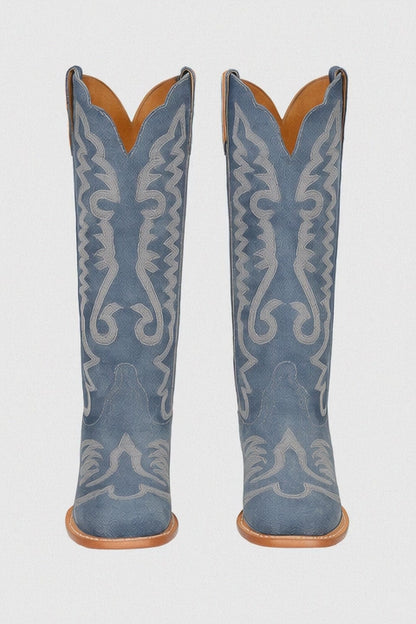 Dan Post Women's Denim Darlin Zipper Snip Toe Boots