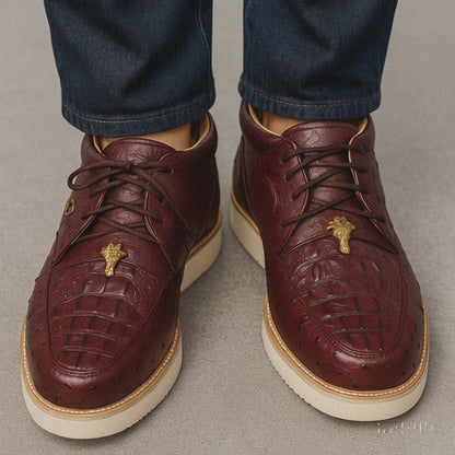 Men's Wild West Boots Caiman and Ostrich Skin Shoe 2ZA050206