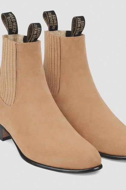 Men's Wild West Nobuk Leather Round Toe Charro Short Boots 26163